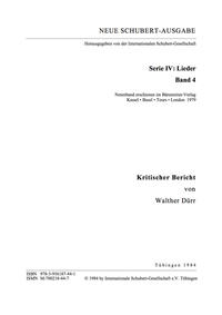 Neue Schubert-Ausgabe. Kritische Berichte / Lieder 4