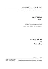 Neue Schubert-Ausgabe. Kritische Berichte / Lieder 9