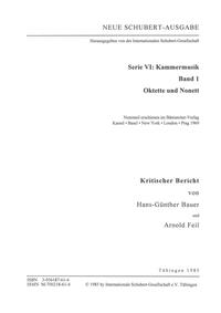 Neue Schubert-Ausgabe. Kritische Berichte / Kammermusik / Oktette und Nonett