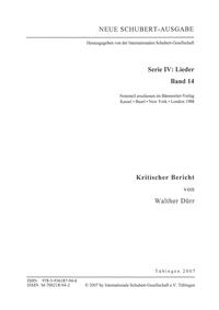 Neue Schubert-Ausgabe. Kritische Berichte / Lieder 14