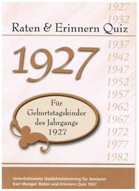 Raten und Erinnern Quiz 1927