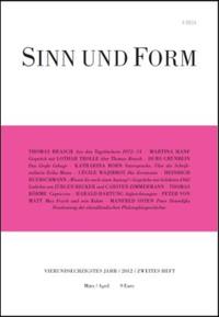 Sinn und Form 2/2012 - Cover