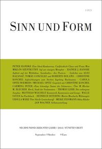 Sinn und Form 5/2014