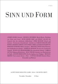 Sinn und Form 6/2016