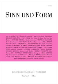 Sinn und Form 2/2019