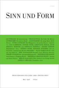Sinn und Form 2/2020 - Cover