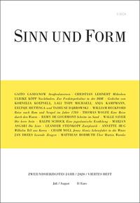Sinn und Form 4/2020 - Cover