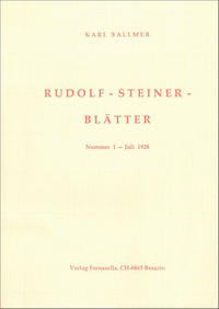 Rudolf-Steiner-Blätter Nr. 1