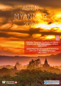 Kalender Myanmar 2024 A3 hochformat mit großem Kalendarium für Deine Einträge