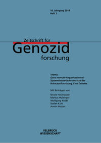 Zeitschrift für Genozidforschung. 16. Jg. 2018, Heft 2