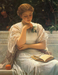 Charles Edward Perugini, Girl Reading (1878)