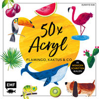 50 x Acryl – Flamingo, Kaktus und Co.