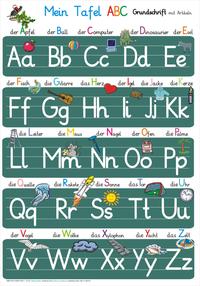 Mein Tafel-ABC in Grundschrift mit Artikeln