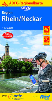 ADFC-Regionalkarte Region Rhein/Neckar, 1:75.000, mit Tagestourenvorschlägen, reiß- und wetterfest, E-Bike-geeignet, GPS-Tracks Download