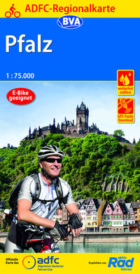 ADFC-Regionalkarte Pfalz, 1:75.000, mit Tagestourenvorschlägen, reiß- und wetterfest, E-Bike-geeignet, GPS-Tracks Download