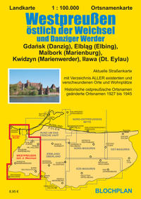 Landkarte Westpreußen östlich der Weichsel und Danziger Werder