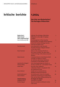 Kritische Berichte : Zeitschrift für Kunst- und Kulturwissenschaften / Jahrgang 52, Heft 1.2024