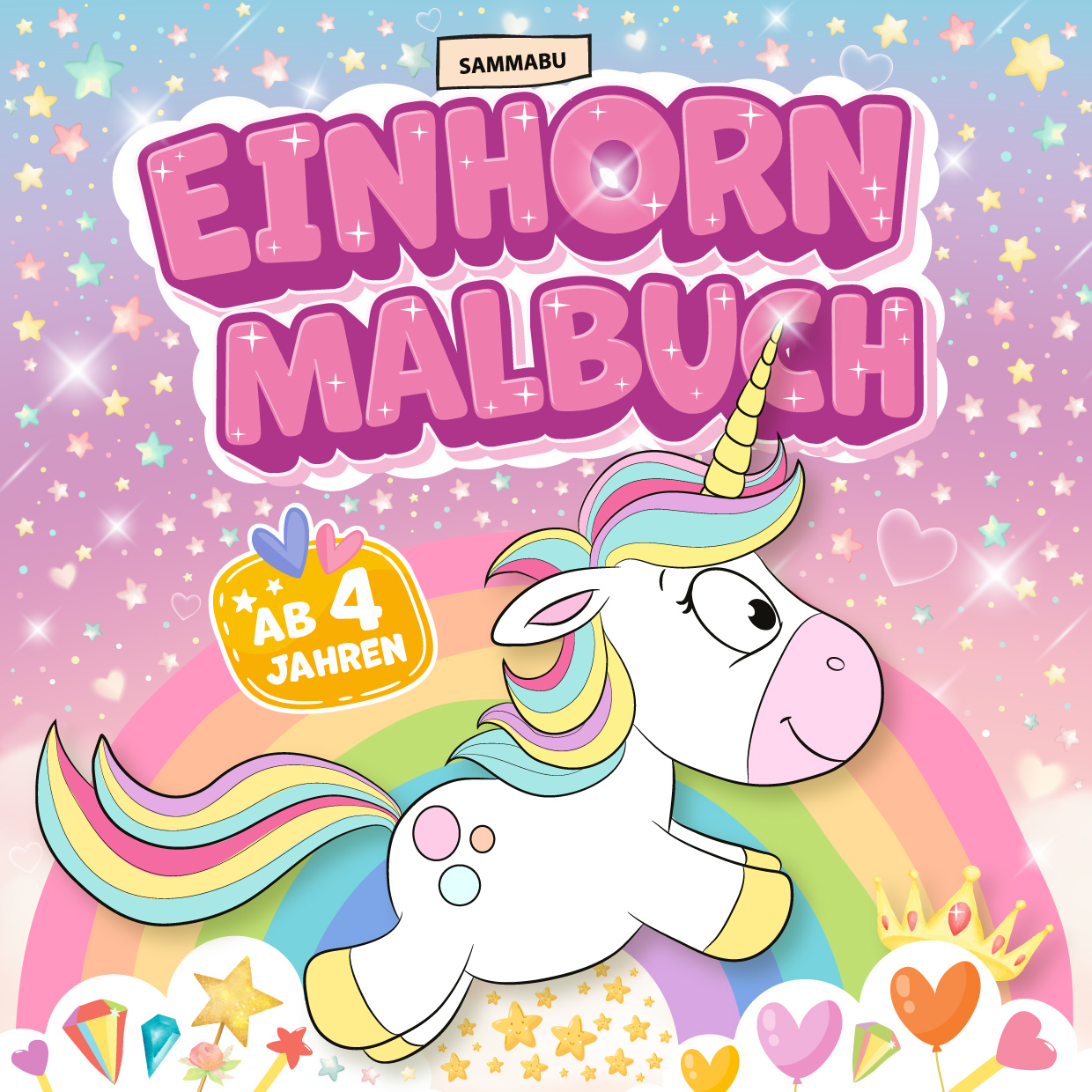 Cover-Abbildung für Einhorn-Malbuch (Softcover/Paperback) (99999---978-3-98754-008-0)