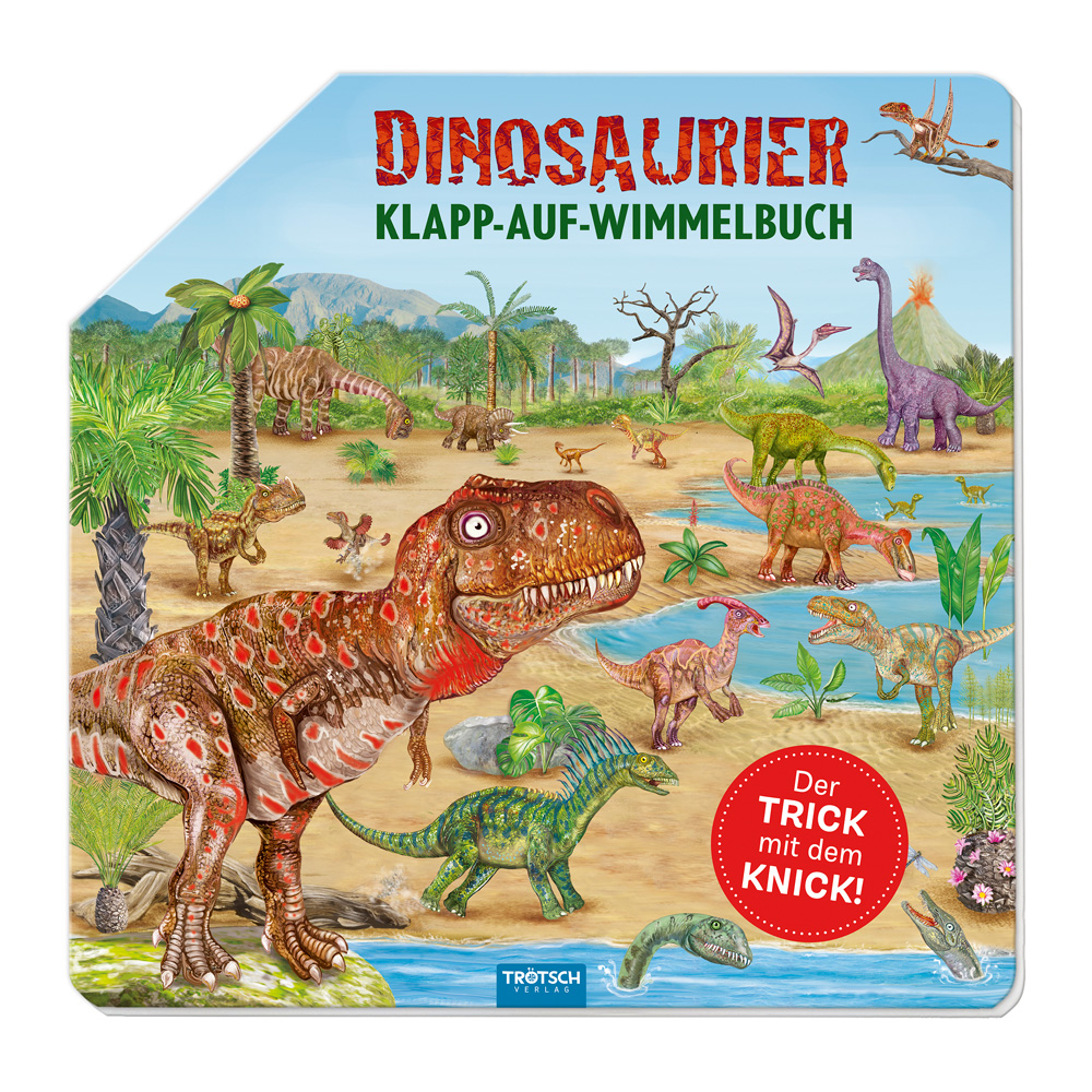 Cover-Abbildung für TRÖTSCH - Wimmelbuch Dinosaurier Klapp-auf-Wimmelbuch| Ab 3 Jahren (99999---978-3-98802-494-7)