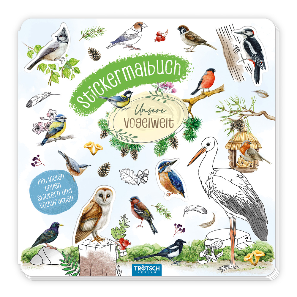 Cover-Abbildung für TRÖTSCH - Stickermalbuch Unsere Vogelwelt Malbuch mit Stickern| Ab 5 Jahren (99999---978-3-98802-551-7)