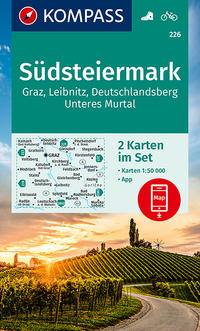 KOMPASS Wanderkarte Südsteiermark, Graz, Leibnitz, Deutschlandsberg, Unteres Murtal (2-K-Set)