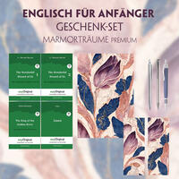 Englisch für Anfänger Geschenkset - 4 Bücher (mit Audio-Online) + Marmorträume Schreibset Premium
