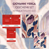 Giovanni Verga Geschenkset - 3 Bücher (mit Audio-Online) + Marmorträume Schreibset Basics