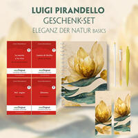 Luigi Pirandello Geschenkset - 4 Bücher (mit Audio-Online) + Eleganz der Natur Schreibset Basics