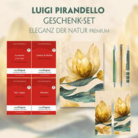 Luigi Pirandello Geschenkset - 4 Bücher (mit Audio-Online) + Eleganz der Natur Schreibset Premium