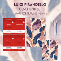 Luigi Pirandello Geschenkset - 4 Bücher (mit Audio-Online) + Marmorträume Schreibset Premium