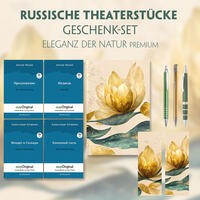 Russische Theaterstücke Geschenkset - 4 Bücher (mit Audio-Online) + Eleganz der Natur Schreibset Premium