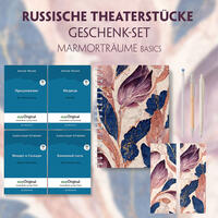 Russische Theaterstücke Geschenkset - 4 Bücher (mit Audio-Online) + Marmorträume Schreibset Basics